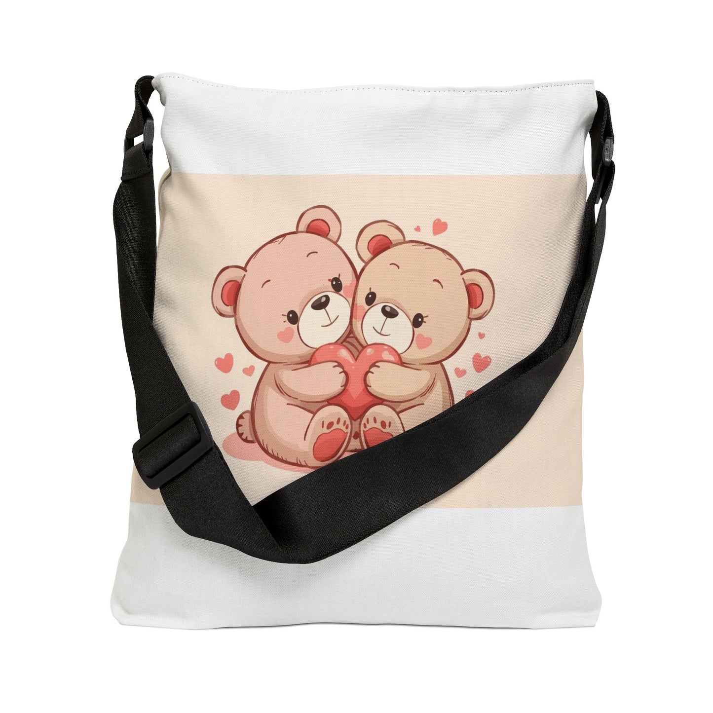 Cute Kissing Bears Tote Bag | Adjustable Strap