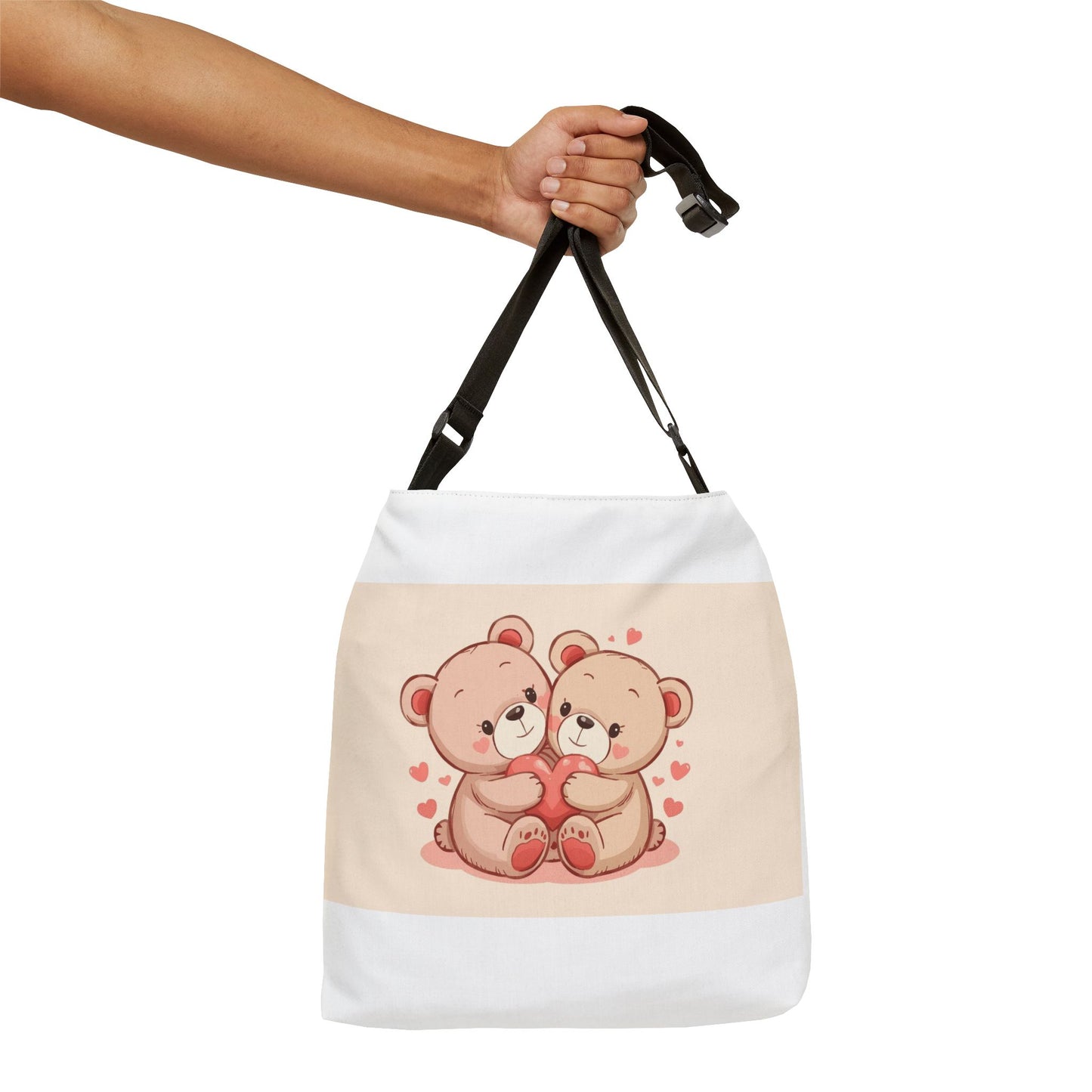 Cute Kissing Bears Tote Bag | Adjustable Strap